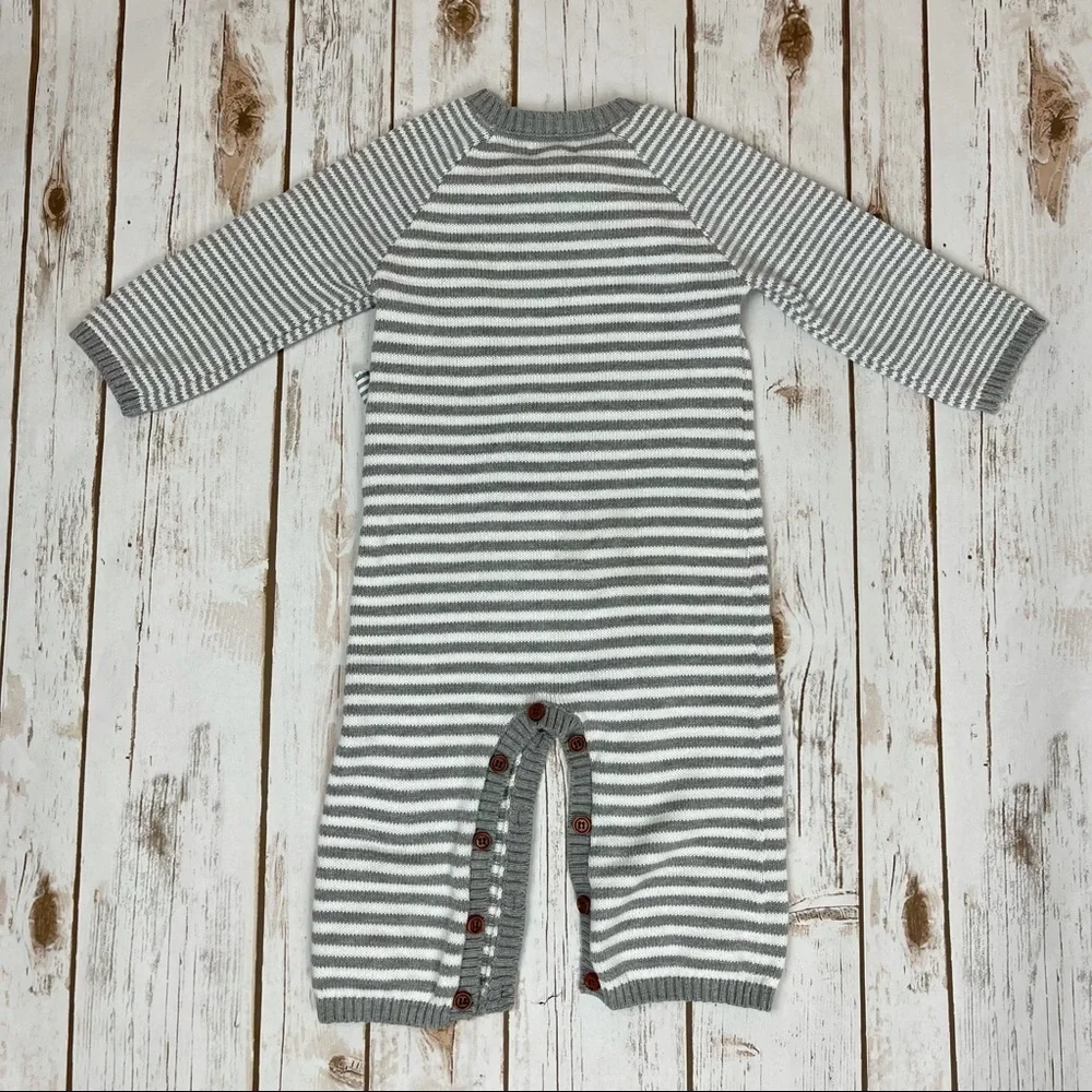 Mud Pie Striped Long Sleeve One Piece Size 12M